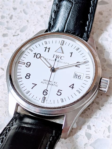 iwc mark xv white dial|iwc pilot mark xv.